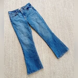 FRAME Bixby Cropped Flare Jeans Size 28 High Rise Blue Denim